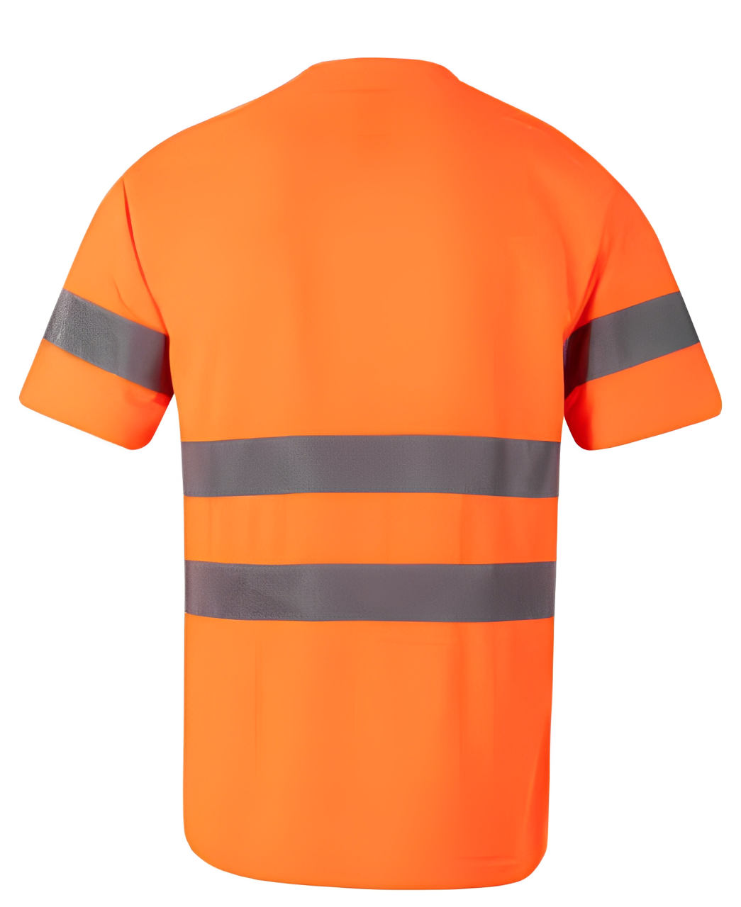 Sweater In Dry-Fit Fabric Round Neck Short Sleeves Orange With Reflective Tape