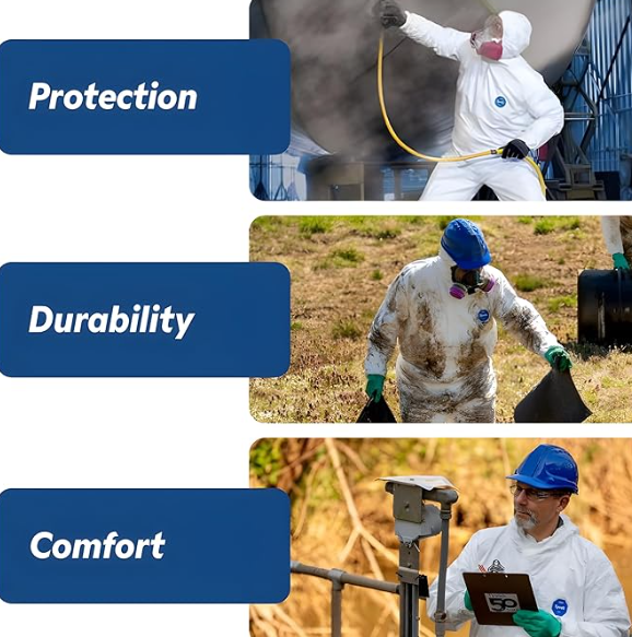 Tyvek White Hooded Disposable Coveralls With Elastic Cuff
