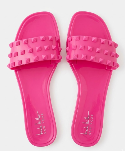 Nicole Miller New York Women’s Studded Jelly Slides - Size 9