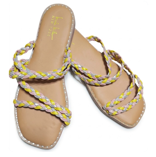 Nicole Miller New York | Braided Multi-Strap Flat Sandals - Size 9