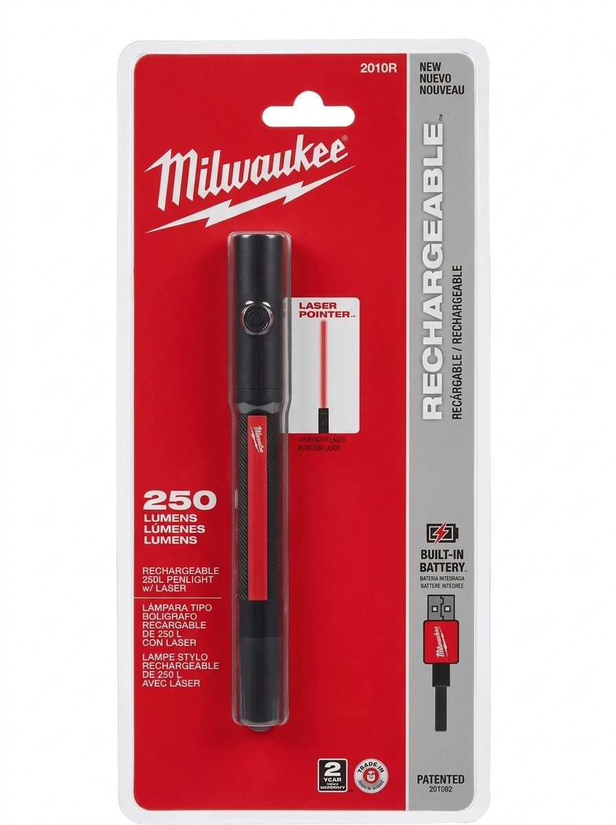 Milwaukee 2010R Rechargeable 250L Penlight with Laser