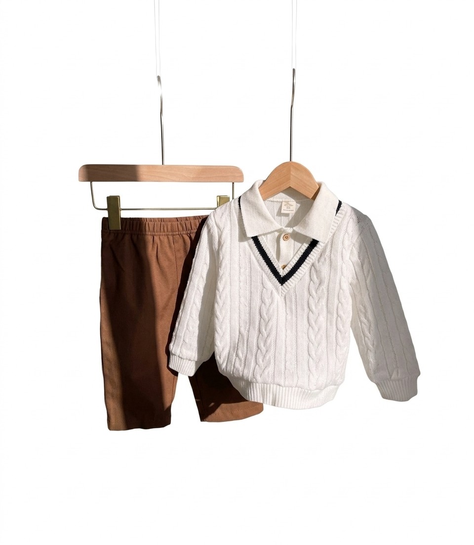 Boys Two-Piece Knit Sweater & Trousers Set (Size: 5 Years)