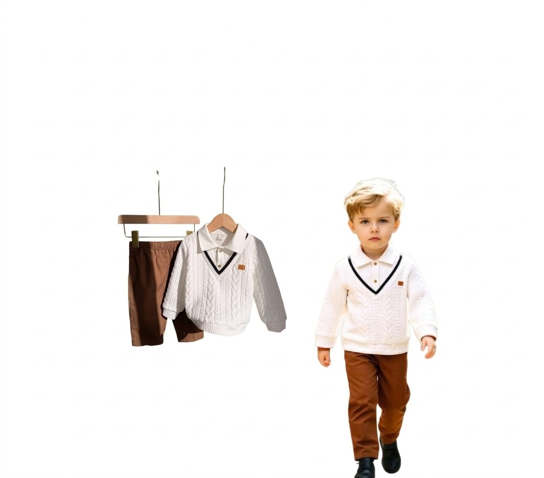 Boys Two-Piece Knit Sweater & Trousers Set (Size: 5 Years)