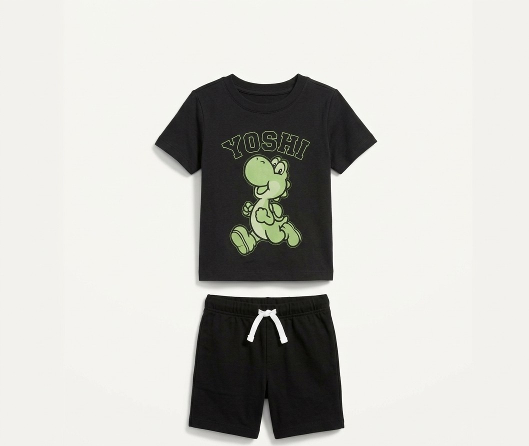 Yoshi Toddler Graphic Tee and Shorts Set Size: 2 Years