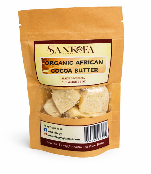 Pure Organic African Cocoa Butter – 2 oz Resealable Pouch