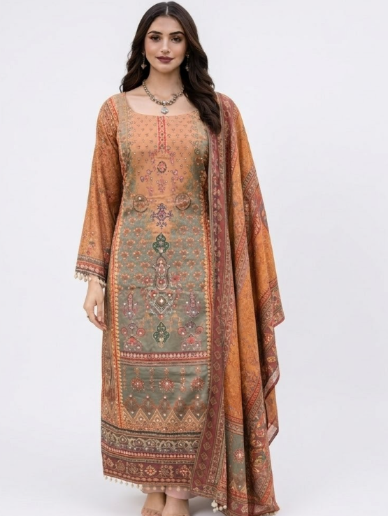 Stunning Indian Ethnic Wear – Embroidered 3-Piece Shalwar Kameez