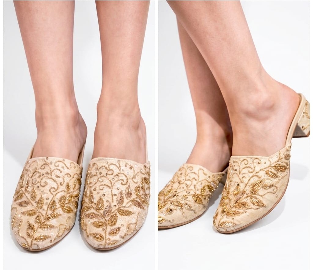 Majestic Flora Indian Heeled Mules