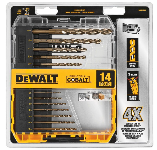 Dewalt Industrial Cobalt 14 Pc. Drill Bit Set Model Dwa1240