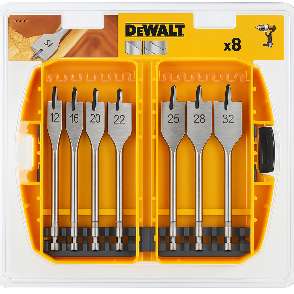 Dewalt Dt4842 Flat Wood Spade Bit Set 8 Piece