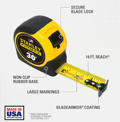 Stanley Fat Max Tape 30 Ft
