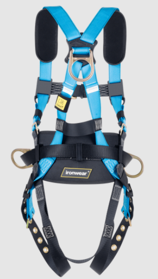 Ironwear Full Body Harness With Shoulder Pads And Adjustable Back Support Belt