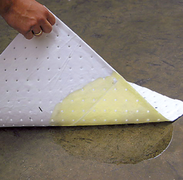 Brady Spc Basic Oil-Only Heavy Weight Absorbent Pad, White, 15" L X 17" W (100 Sheets Per Bale) ...