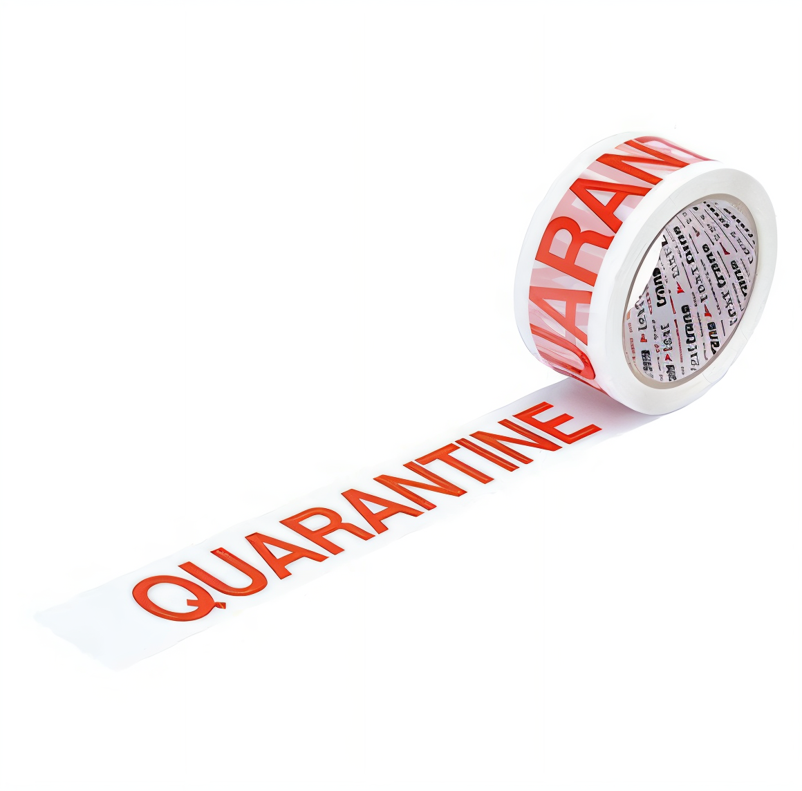 Spicers Printed Tape Quarantine Polypropylene Red On White Tape