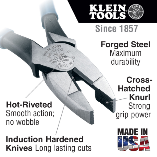Klein Tools New England Nose 9-in Lineman Cutting Pliers