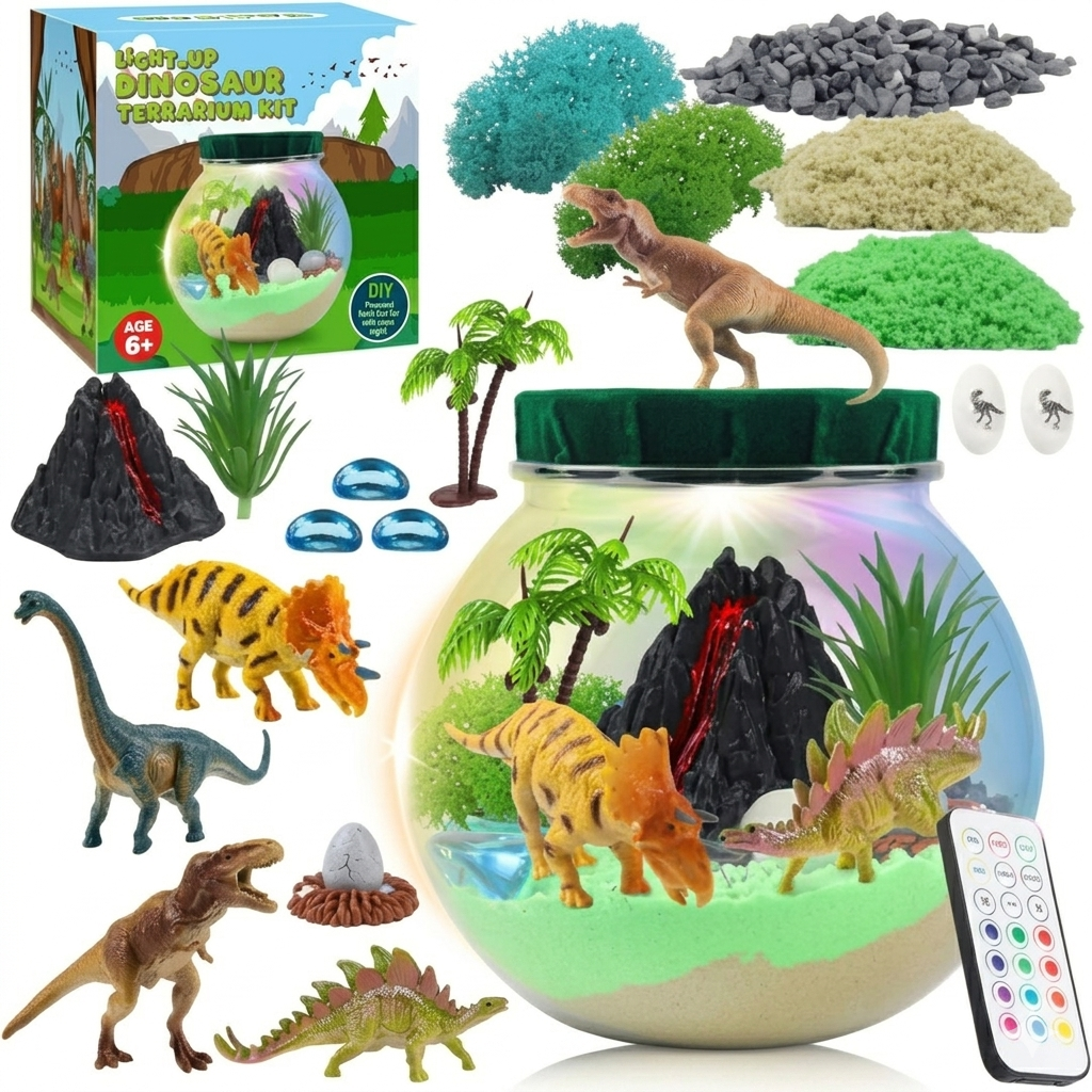 Light-Up Dinosaur Terrarium Kit for Kids