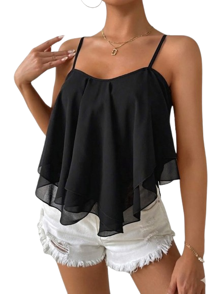Spaghetti Straps Layered Camisole Top