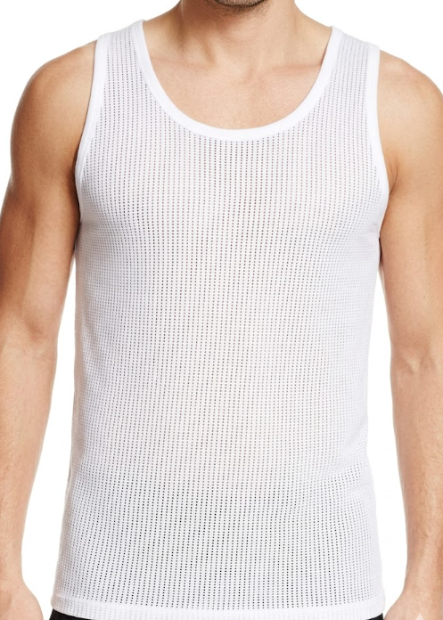 White Mesh Knit A-Shirt - Size Small