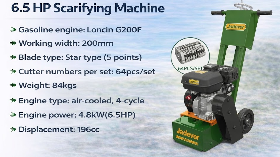 Jadever 6.5 HP Scarifying Machine (200mm)