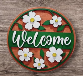 12 " Round  layered (3D) Welcome Sign Door Hangers
