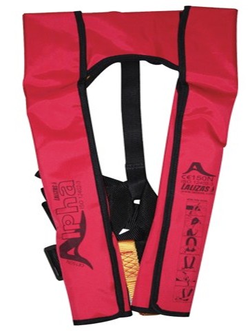 Alpha Inflatable Lifejacket, 170N, Auto, W/ Harness, Iso, Adults Red