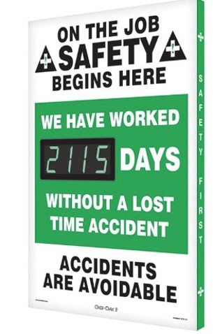 Accuform Sck115 Aluminum Digi-Day Electronic Scoreboard