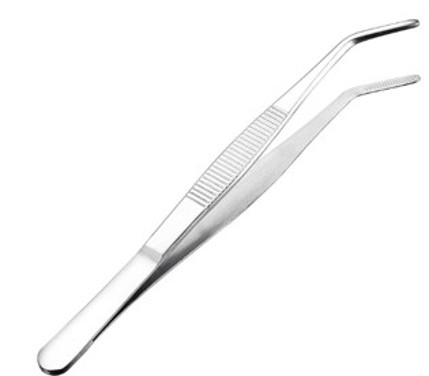 7 Inch Stainless Steel Tweezers With Curved Serrated Tip Multipurpose Forceps For Craft Repairing