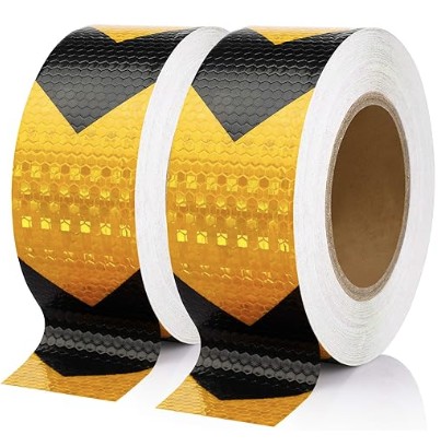 Arrow Reflective Safety Tape 2 Inch X100 Feet Caution Reflector Tape (Black And Yellow)
