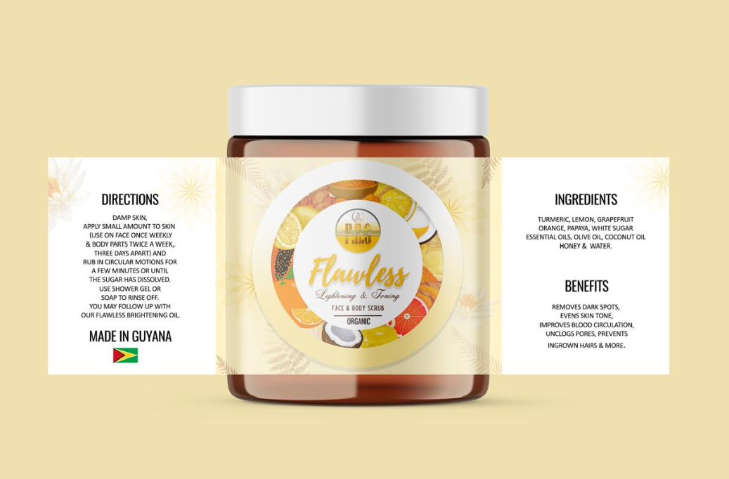 Flawless Lightening & Toning – 100% Organic Face & Body Scrub