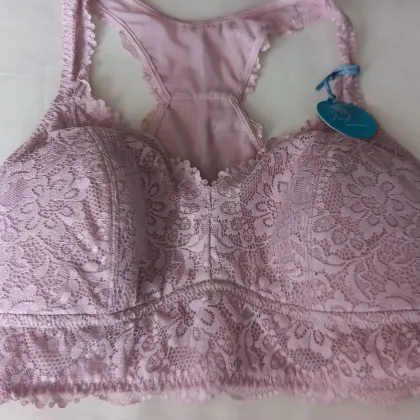 Soft cup X back lace bra large (36-38 D)