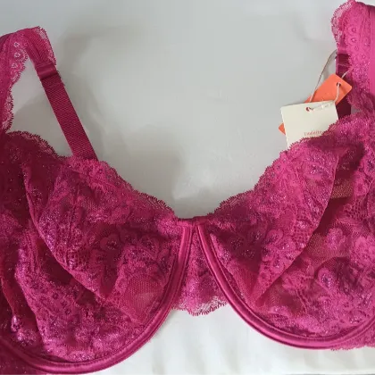 Lace full cup bra - wine red - 42D