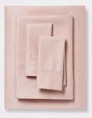 King Solid Performance 400 Thread Count Sheet Set Blush - Threshold
