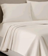 Jeremiah Brent Home Queen Cotton Sateen Sheet Set Solid Cream