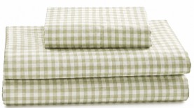 Laurel & Mayfair Queen Gingham Print Sheet Set - Green