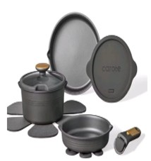 Carote 10pc Nonstick Cookware Set with Detachable Handle - Black