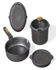 Carote 10pc Nonstick Cookware Set with Detachable Handle - Black