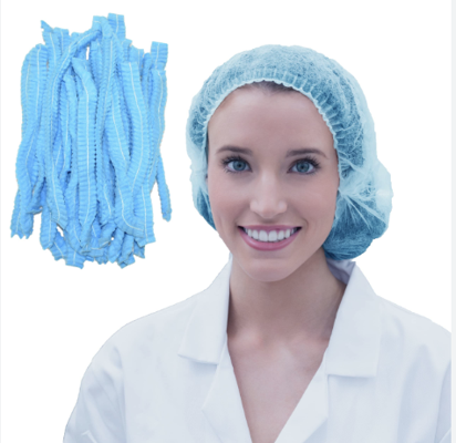 Ammex Disposable Bouffant Caps, 24 Inches, Blue Bc21B