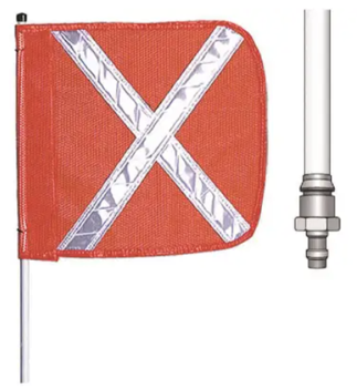 12 Foot Pole With 16X16 Flag With "X" On Reflective