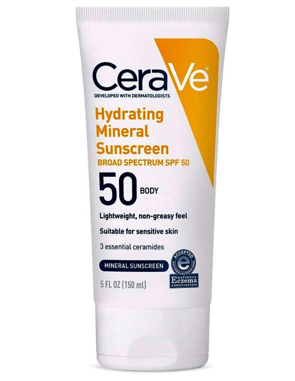 CeraVe Hydrating Mineral Sunscreen (SPF 50)