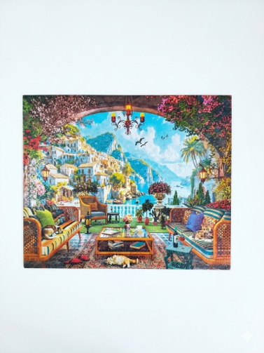 Mediterranean Terrace View Canvas Wall Art