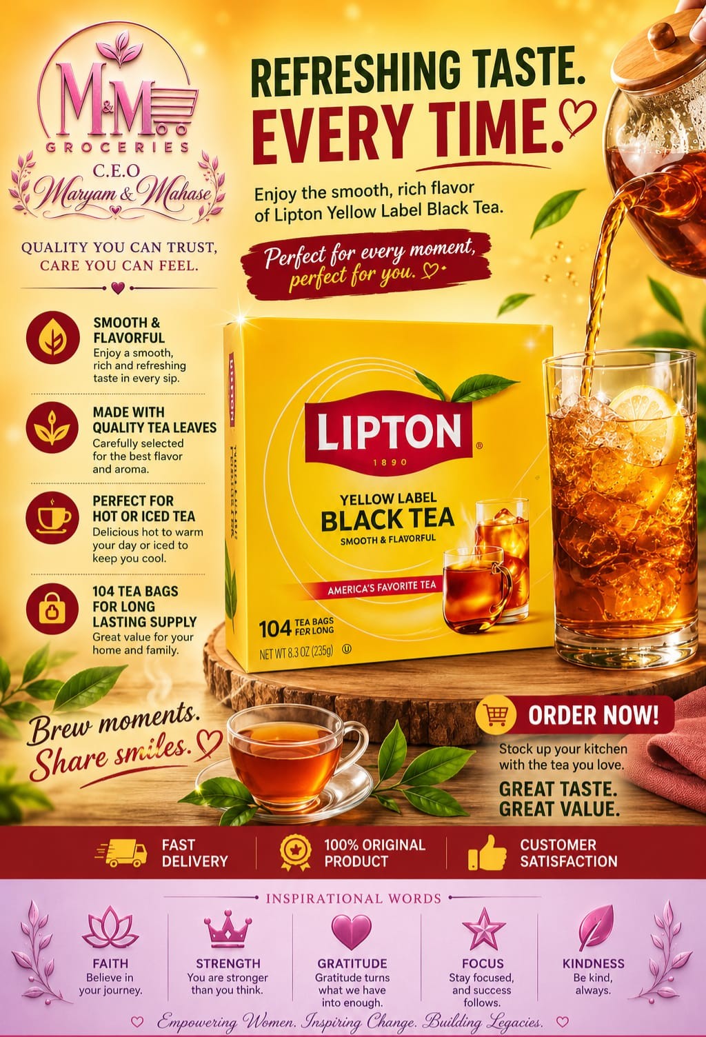 Lipton Yellow Label Black Tea 104 Tea Bags