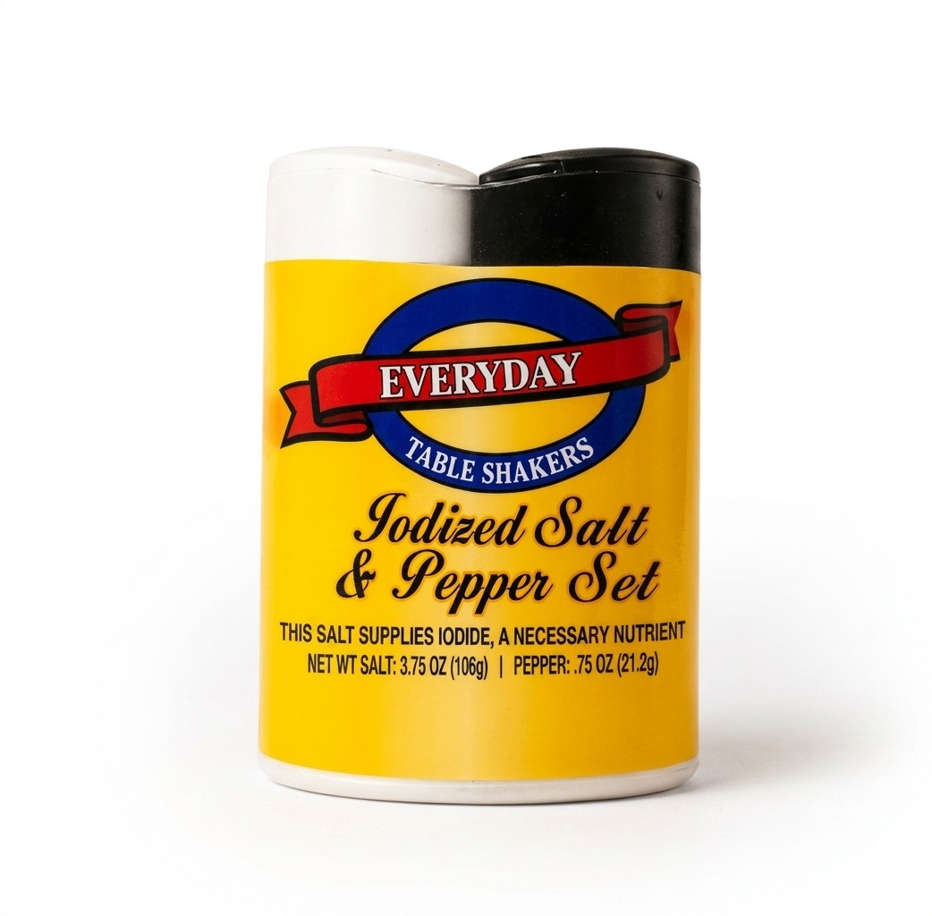 Everyday Table Shakers: Iodized Salt & Pepper Set