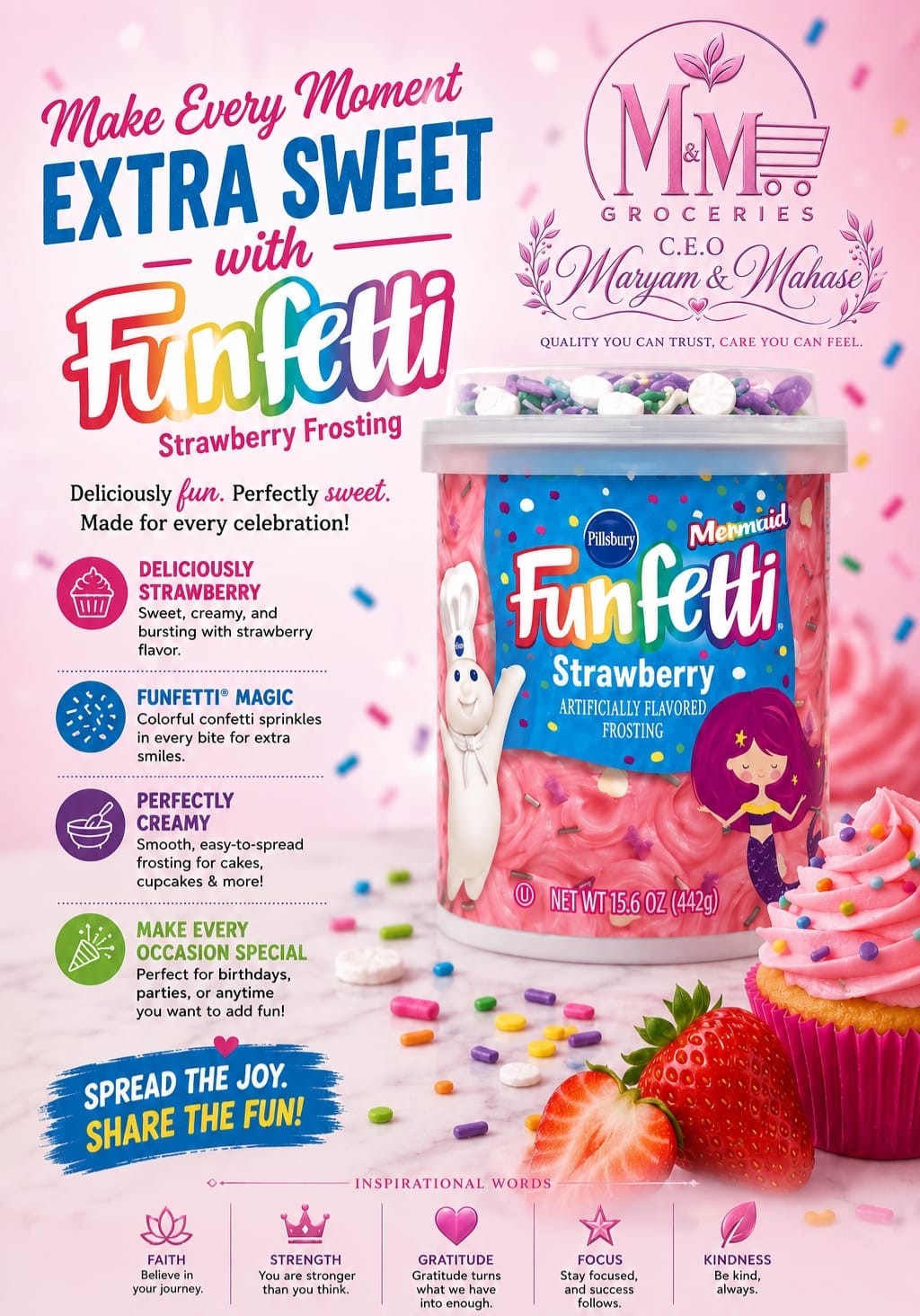 Pillsbury Mermaid Funfetti Strawberry Frosting