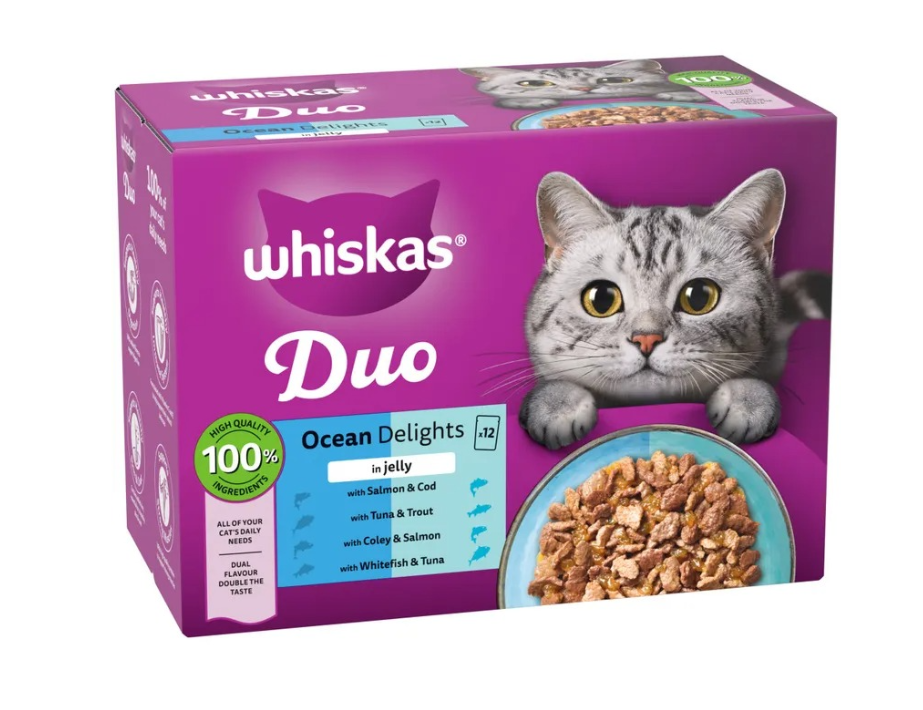 Whiskas Duo Ocean Delights in Jelly Wet Cat Food – 12 x Pouches