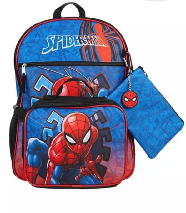 Official Marvel Spider-Man 5-Piece Kids Backpack Set