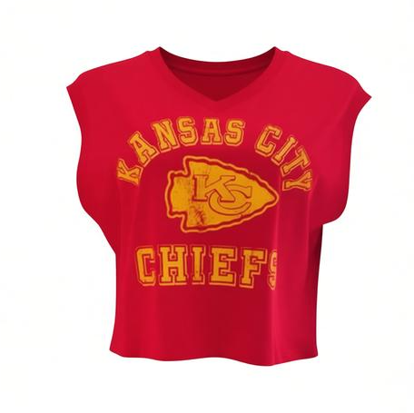 Kansas City Chiefs Women's Graphic Cropped T-Shirt – Red (Size 1XL)