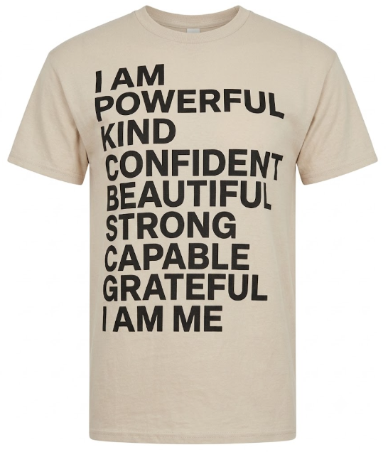 "I Am Me" Affirmation Graphic Tee Size Medium