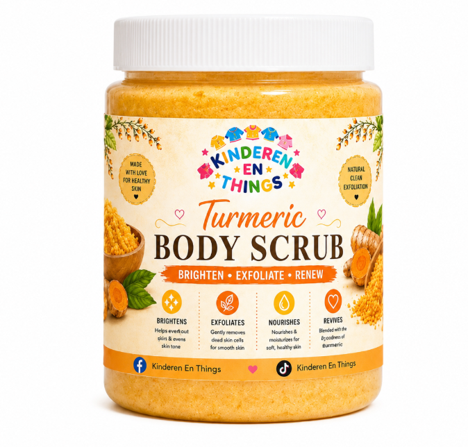 Kinderen En Things Turmeric Body Scrub – Brighten, Exfoliate, Renew
