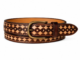 The "Geo-Diamond" Handcrafted Leather Belt