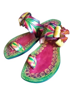 Custom Guyanese Floral Sandals