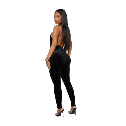 Black Velvet Jumpsuit Size: Small
